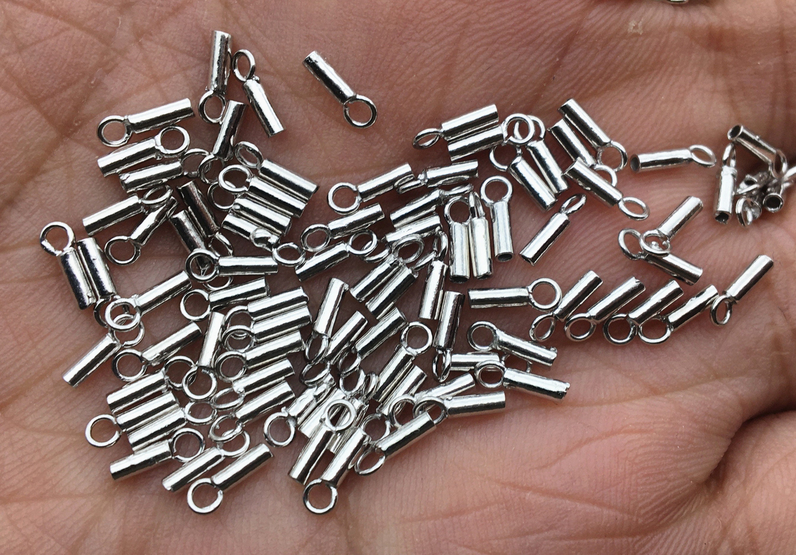 10pcs Sterling Silver Chain End Caps With Loop Silver Cap for Etsy