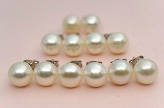 3 Paia Di Orecchini A Lobo In Perla D'Acqua Dolce E Argento 925 - Set 4mm, 6mm, 8mm - Gioielli Ipoallergenici Per Donna