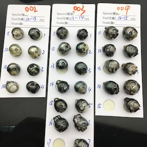 1 pc 12-14mm Big Tahitian HandMade Sculpté Crâne Mer Perle Perles Pour collier pendentif boucles d'oreilles, Couleur Naturelle, Diy perle, CAC-SKU-015-1