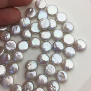 10pcs AAA+ 11-12mm white coin freshwater pearls, flat pearl bead strings,flat round pearls,no hole,COIN11-3A-2