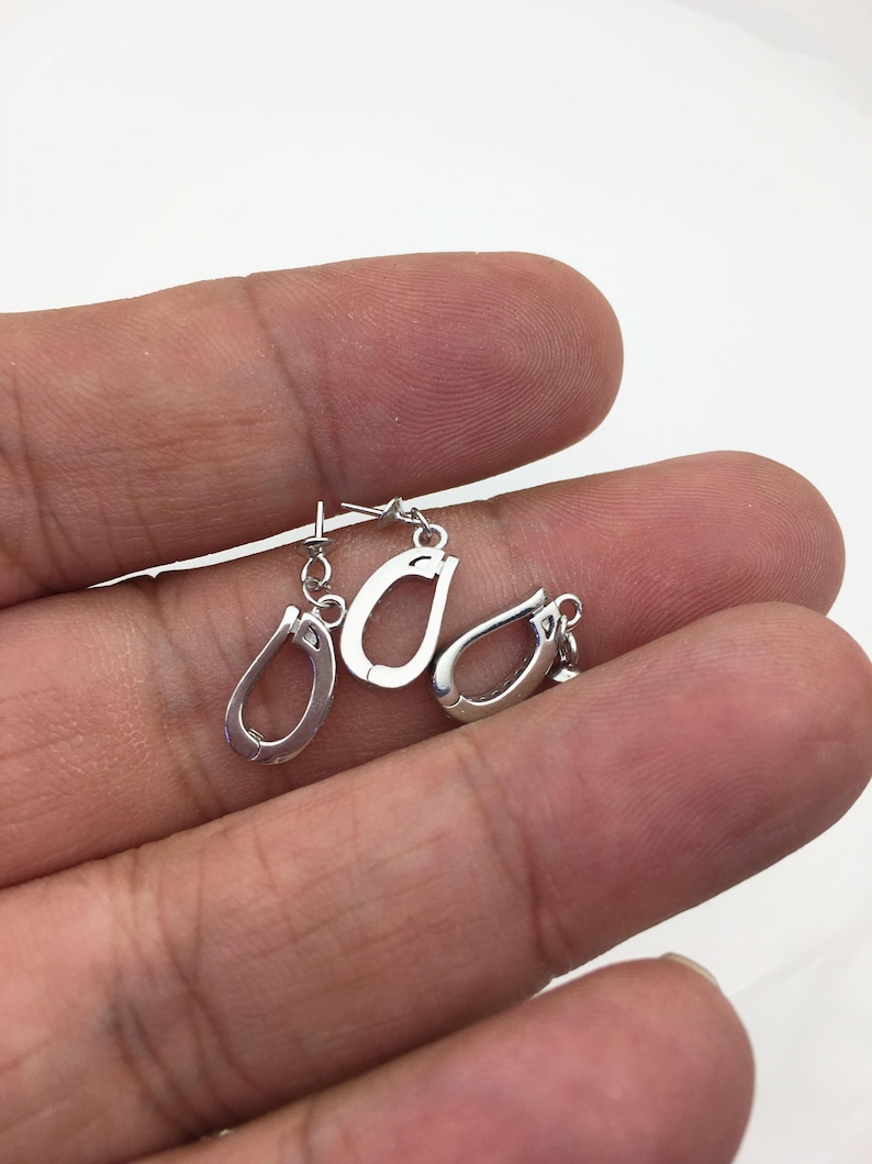 2 ganchos colgantes de plata de ley S925 con circonita cúbica de 6,5*13 mm, para colgantes, para bricolaje, venta al por mayor, ASL-P-020 imagen 2