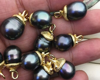 Collana Regolabile Perle Skysk Collana Perle Di Tahiti Barocche Nere-verdi 10-12 Mm – Lunghezza Regolabile 14-36'' In Oro 14K Collana Perle Barocche Tahiti - Foto 10