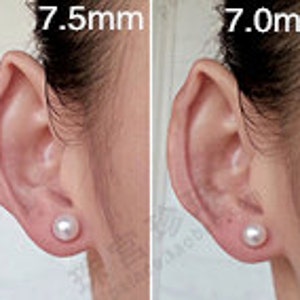 AAA 9-9.5mm White Round Fresh Water pearl stud earrings,Bridal Earrings-Wedding Jewelry-Bridal jewelry-Birthday gift,SE3-090 image 5