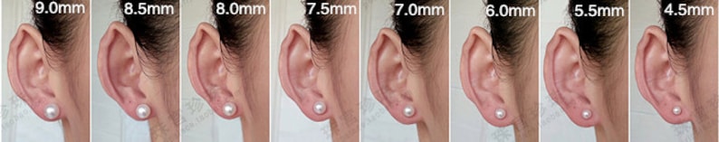 AAA 9-9.5mm White Round Fresh Water pearl stud earrings,Bridal Earrings-Wedding Jewelry-Bridal jewelry-Birthday gift,SE3-090 image 5