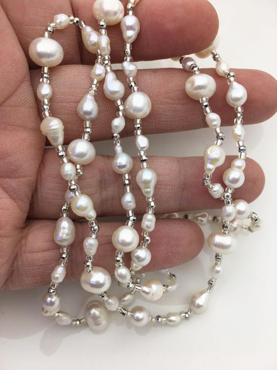 Collier Long Chico's Perles Double Brin Color Block Or - Ajustable 36-40 Pouces