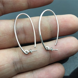Big S925 Sterling Silver White/Yellow dangle hook earrings, Sterling Silver, for dangle earrings,DIY,wholesale,ASL-ER-018