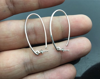 Big S925 Sterling Silver White/Yellow dangle hook earrings, Sterling Silver, for dangle earrings,DIY,wholesale,ASL-ER-018