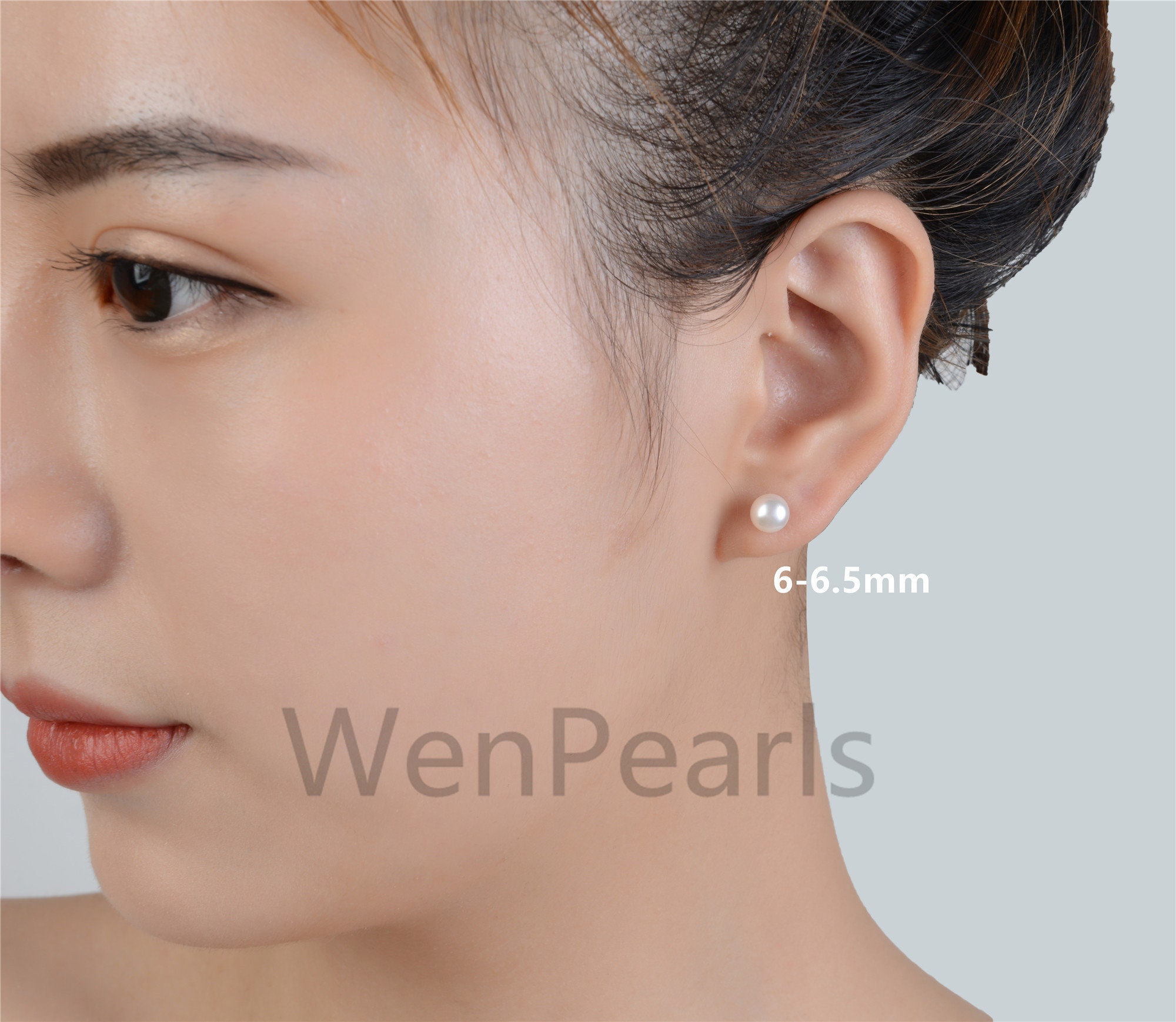 2 dollars, promote for Opening,6-6.5mm aaa pearl earrings,Sterling Silver,white/Ivory Pearl studs,Wedding,Love,Happiness,birthday,SE1-008