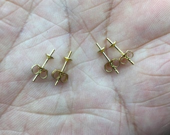 2pairs 3mm cup14k goldfilled Stud Earrings,  DIY earrings jewelry,AGF-ER-008