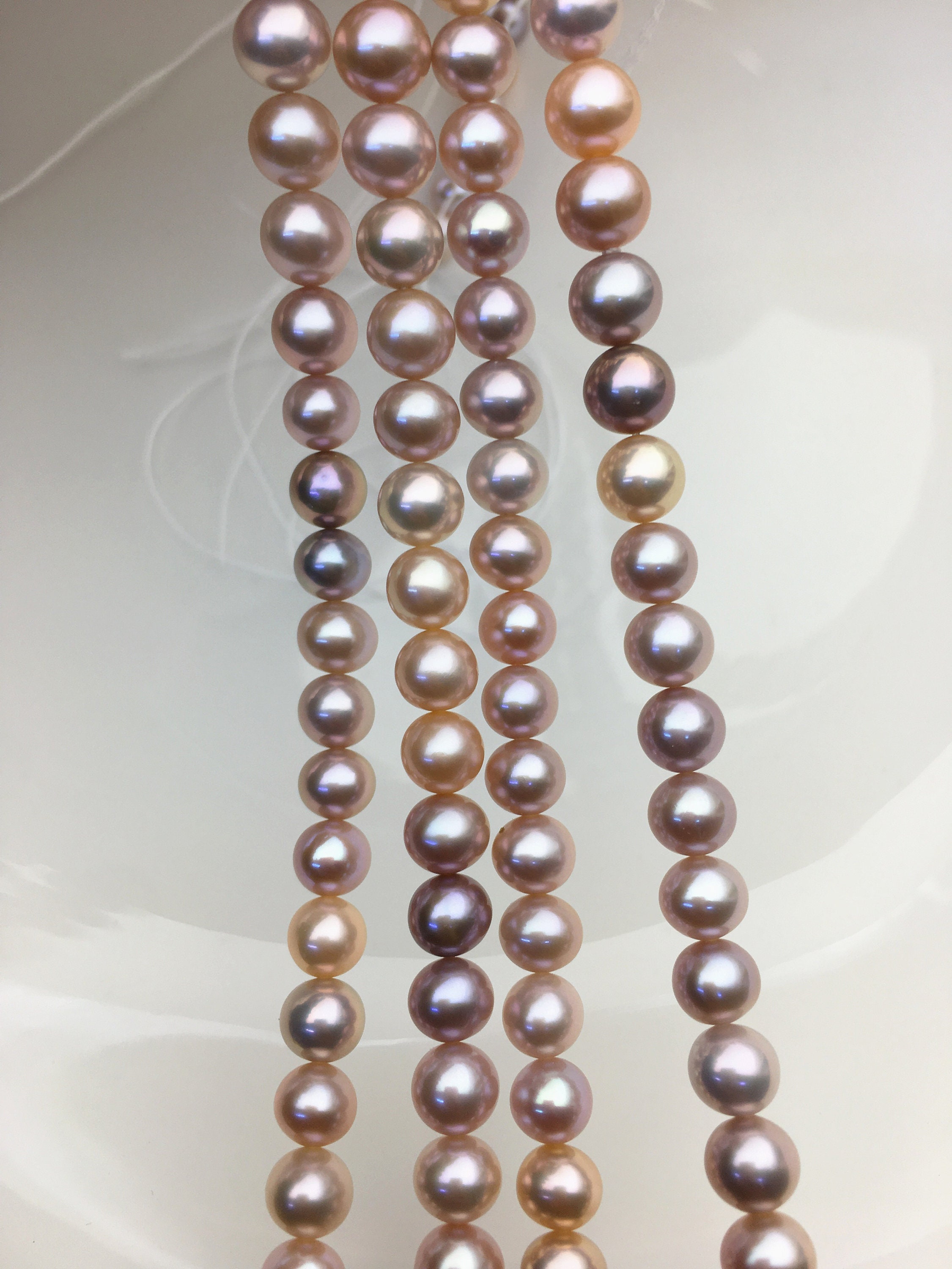 AAA 6.3-7.2mm pink purple near round freshwater pearls,loose pearl beads material,round pearl wholesale china,RP7-3A-2