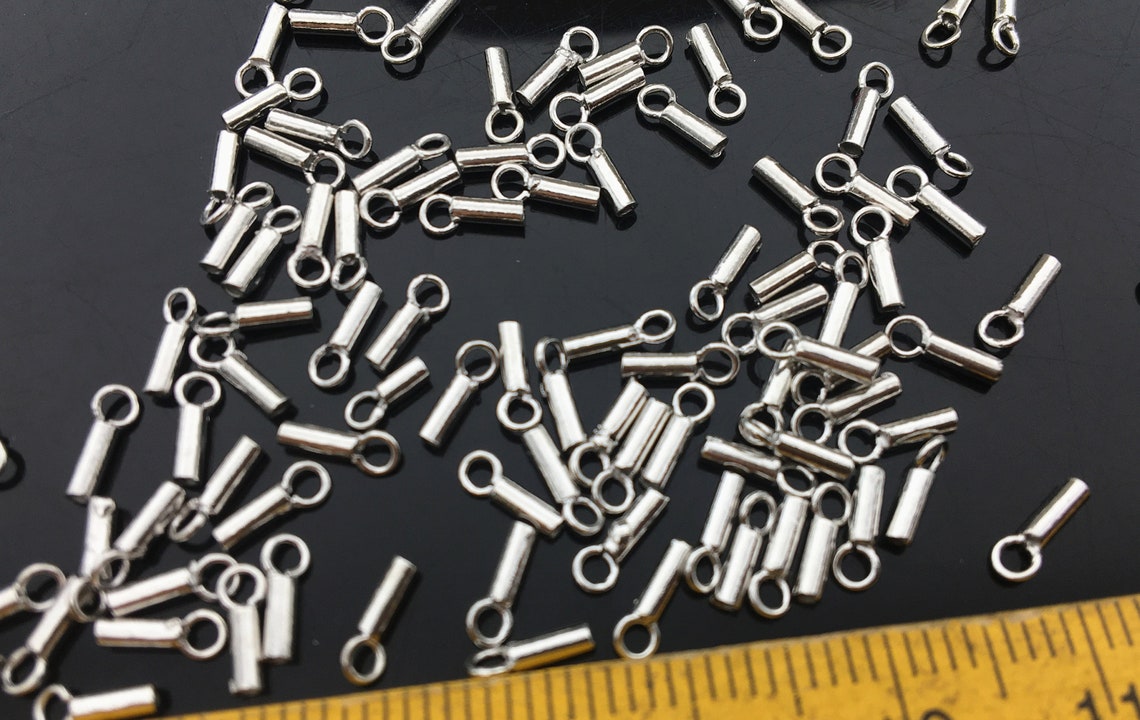 10pcs Sterling Silver Chain End Caps With Loop Silver Cap for Etsy
