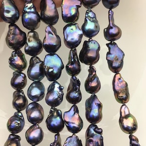 15.5'' AA 12-17mm Black Rainbow flame ball pearl,FL15-2A-5-16