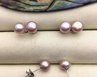 公式ファッションブランド通販サイト AAA Pair 1 6-7mm Earrings Pearl Earrings, Stud Pearl Purple アクセサリー