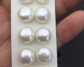 Rare!AAA 12.5-13mm High Luster Thick Skin button freshwater pearls,round button pearl pairs,pearl earring,pearl stud,BTN12-3A-3