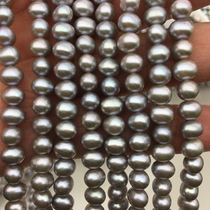 AAA 5.5-6mm gray potato pearls,gray seed pearl,loose strands,Wedding Bracelet Beach Wedding Bride Mother of,CR5-3A-21