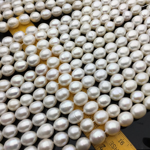AA+ 10.3-11.3mm*10.5-12.5mm white rice freshwater pearls,Oval pearl,teardrop pearl,wholesale jewelry,oval loose pearl beads,LR11-2A-9
