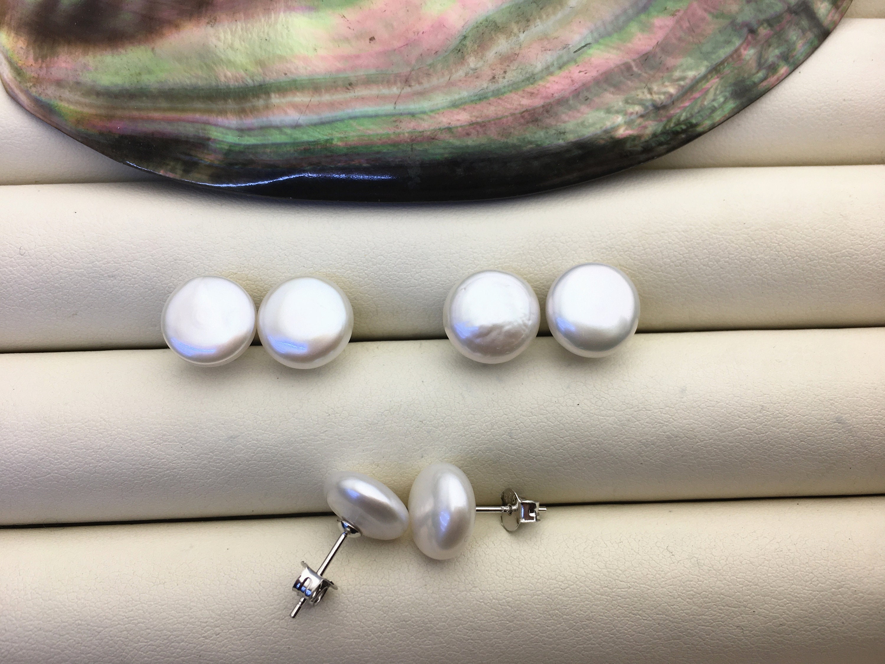 Orecchini Pendenti Con Perle D'Acqua Dolce In Argento Sterling 925 - Gancio A Catena Lunga Per Donna E Ragazza - 2