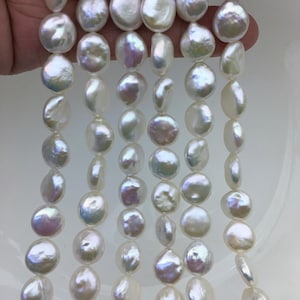 AA+ 10-11mm White Coin freshwater pearls,diy bead,flat round pearl bead,COIN12-2A-2-28