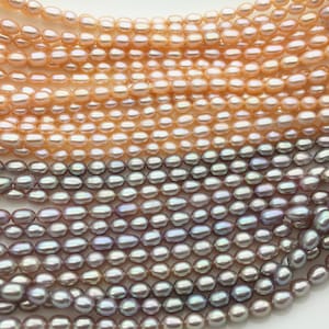 AAA 4.5-5mm*6.3-7.5mm pink/purple oval rice freshwater pearls,for pearl necklace,for pearl earrings,LR4-3A-3