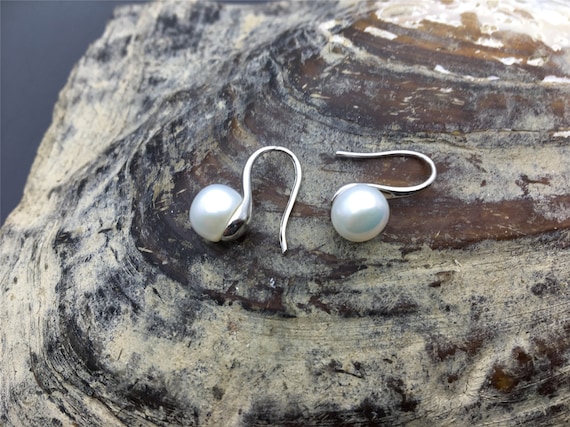 Orecchini artigianali in argento con perle barocche,orecchini lungh