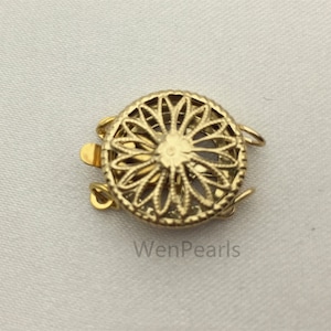 Zwei Strang Perle Verschluss, 14k Gold Filled Runde Filigran Verschluss-12.5mm,Großhandel Preis,AGF-CL-002
