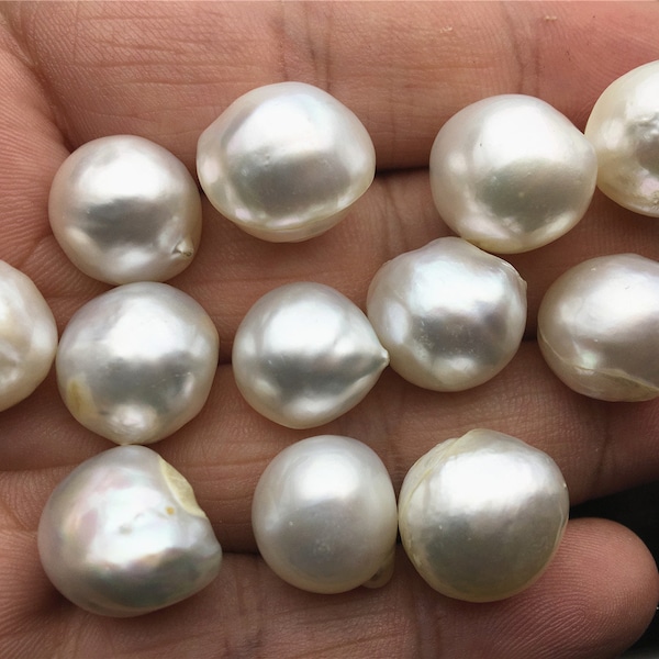 one bag 12pcs 13-15mm A+ Big Genuine White South sea pearl,white color,natural color no dyed,Large Baroque South sea Pearl,SS13-A-1-2