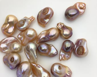 16pcs A 13-19mm baroque Natural rainbow color Flame ball Pearl - no hole,FL15-T4-22