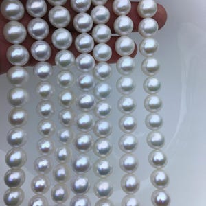 AAA- 9-11mm white round freshwater pearls,full strand,RP9-3A-2 imagen 2
