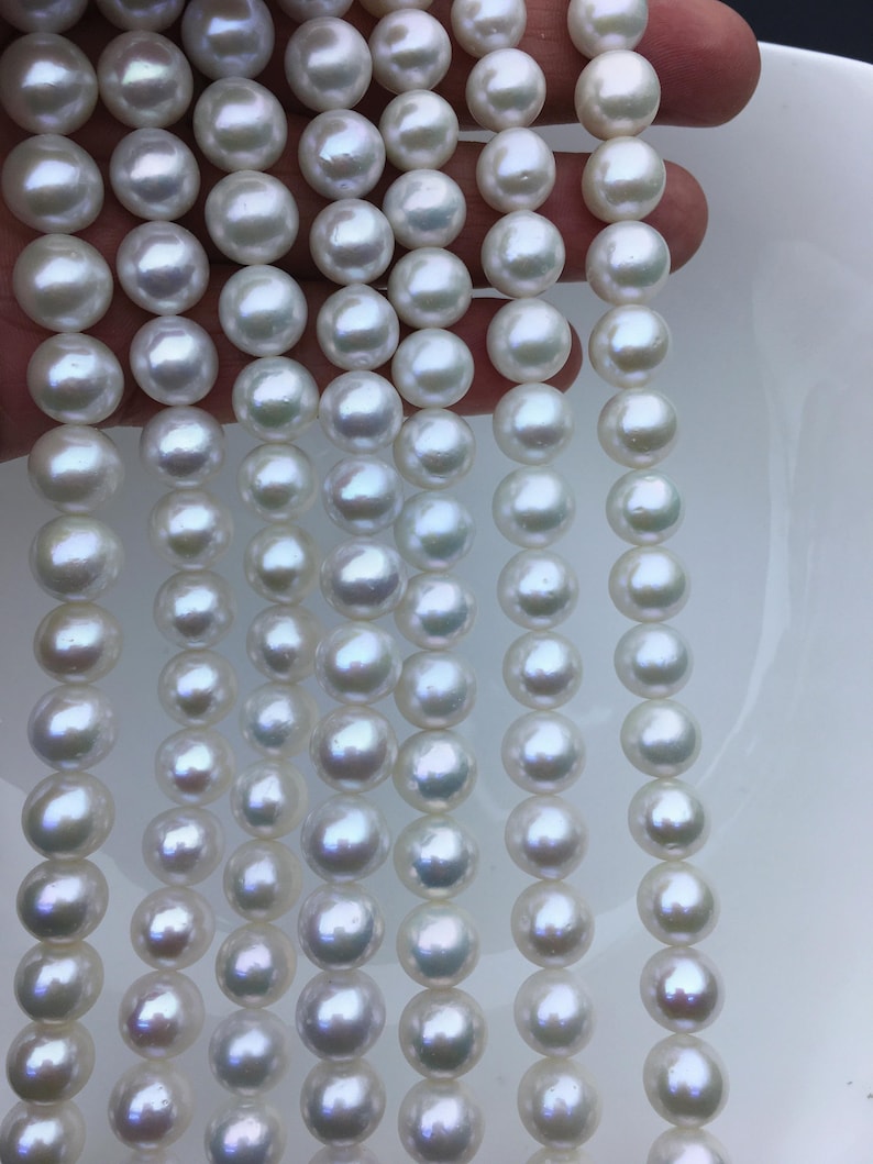 AAA- 9-11mm white round freshwater pearls,full strand,RP9-3A-2 imagen 2