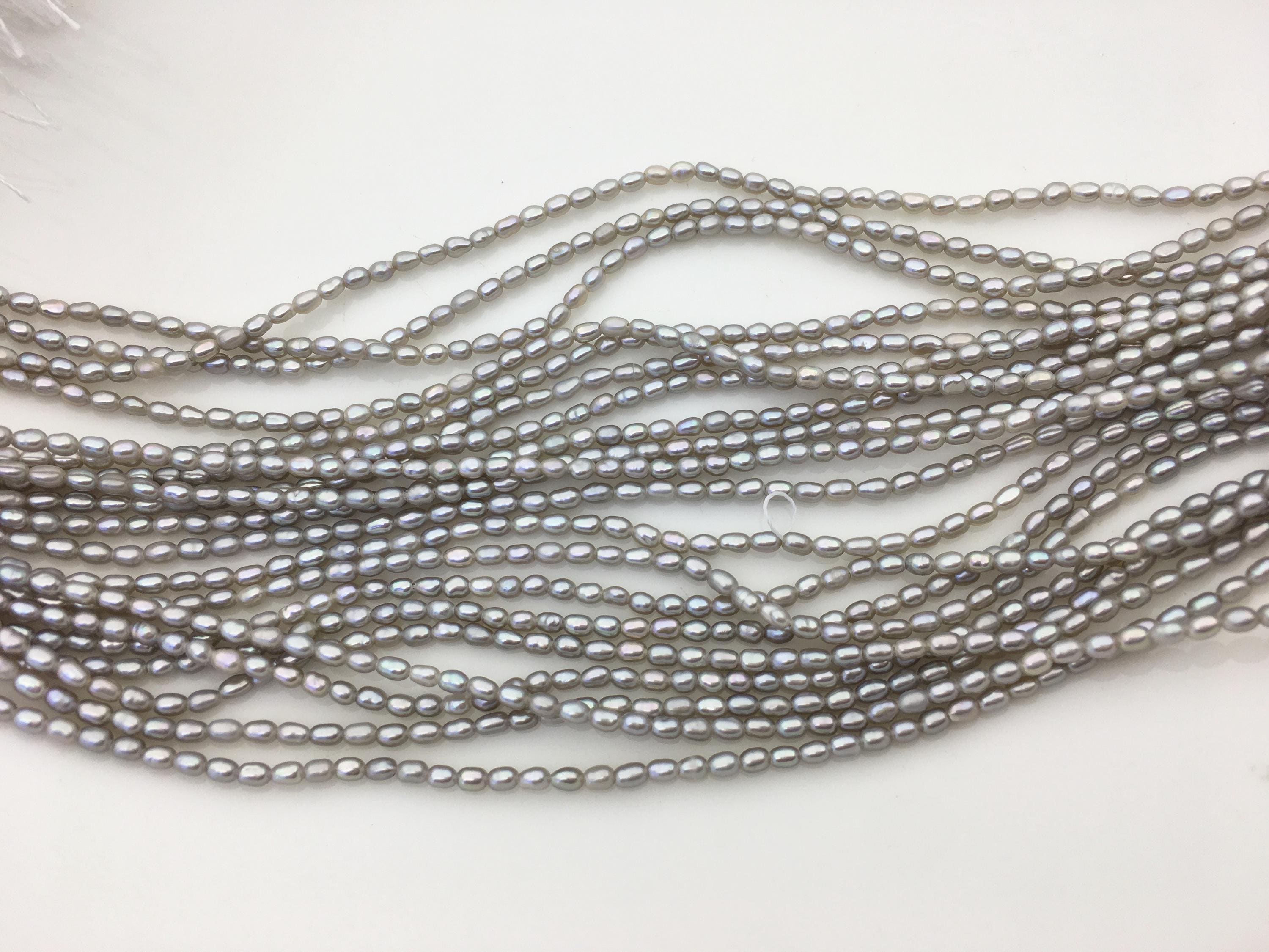 AAA 2-2.2x3-4mm Gray Rice Pearls,genuine Pearl,cultured Pearl,diy Pearl ...