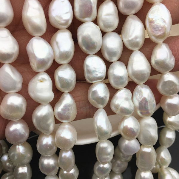 AA+ 10.4-11.4mm white Long nugget freshwater pearls,irregular nugget freshwater pearl strand,cheap price,LM11-3A-9