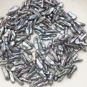 20pcs AA+ 6-7mm Gray Keshi Biwa keshi Freshwater Pearl,0.7mm center drill hole,ZS-T15