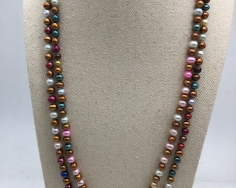 51'' 6mm mixed color  Freshwater Pearl Necklace,NPN1-104-17