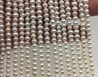 AAA 4-4.5mm white potato pearls,4mm tiny pearl,for pearl necklace,for pearl earrings,Wedding Bride,CR4-3A-5