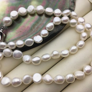 17&#39;&#39; AAA 7.3-8.4mm white freshwater pearl Necklace,Wedding Necklace, Love, Mothers Day,Happiness,NPN1-048