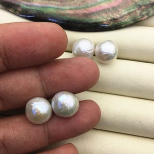 1 pair AA+ 12-13mm Mabe Half Ball Freshwater Pearl pearl stud earrings,SE3-T42