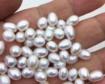 20pcs AAA 6.5-7.3mm*8-9.5mm white rice pearl for Oyster,for wish pearl oyster,for pearl vacuum-packed oysters,no hole, LR7-3A-1