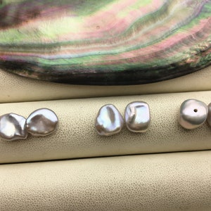 AAA 8-9mm Gray keshi pearls Pair,for make stud earrings,baroque pearl,loose pearl beads,very high luster,ZS-127-62-24