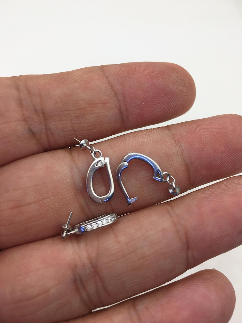 2 ganchos colgantes de plata de ley S925 con circonita cúbica de 6,5*13 mm, para colgantes, para bricolaje, venta al por mayor, ASL-P-020 imagen 1
