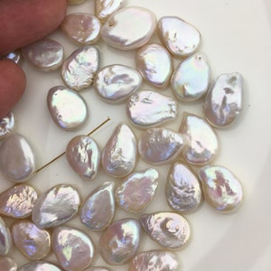 20pcs AA+ 10-12.5mm White Drop Freshwater Pearl,0.7mm bottom two-eight drill,ZS-119-18