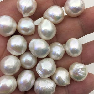 20pcs AAA/AA+ 13-14mm white baroque short drop Edison Freshwater Pearl,no hole,ED12-T2-10