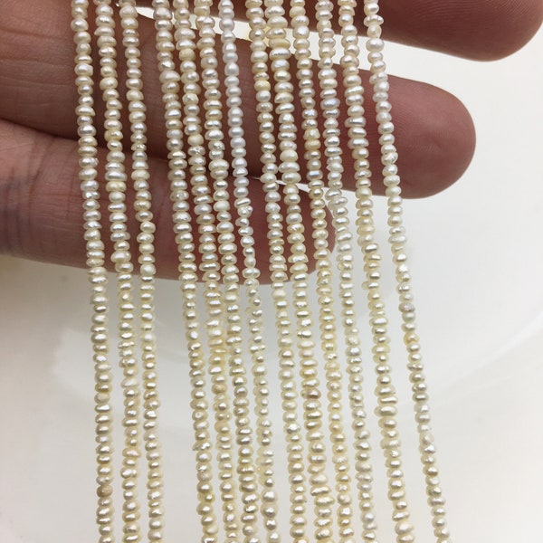 AA 2-2.2mm tiny white button round pearls,full strand,Rondelle pearl Beads,white freshwater pearl,loose strands,SM2-2A-3