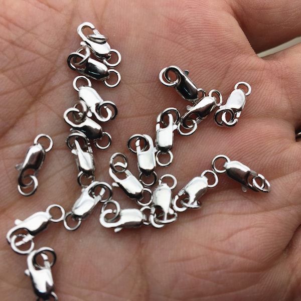 5pcs Sterling Silver Lobster Clasps, 925 Silver Lobster Clasps, Lobster Claw Clasps, Sterling Lobster Clasp,ASL-CL-020