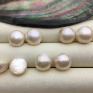 1 pair 12/13/14/15mm Mabe Pearl Pair,Half Ball Button Round Shape,salt sea pearl,mabe pearl,made in japan,Salt Sea Pearl,MB15-2A-1