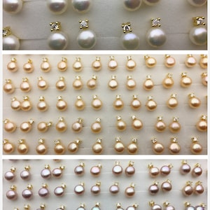 3 pairs White/Pink/Purple Set AAA button round pearl stud earrings,fashion pearl earrings,wedding pearl earrings,SE3-175-1