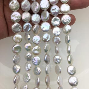 AA+ 10-11mm White Coin freshwater pearls,diy bead,flat near round pearl bead,COIN12-2A-2-19