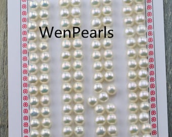 AAA 5.8-6.5mm white/pink/purple/gray/black button round freshwater pearl pair,for make stud earring pearl,BTN6-4A-1-1