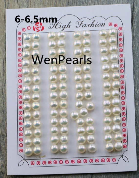 AAA 5.8-6.5mm White/pink/purple/gray/black Button Round