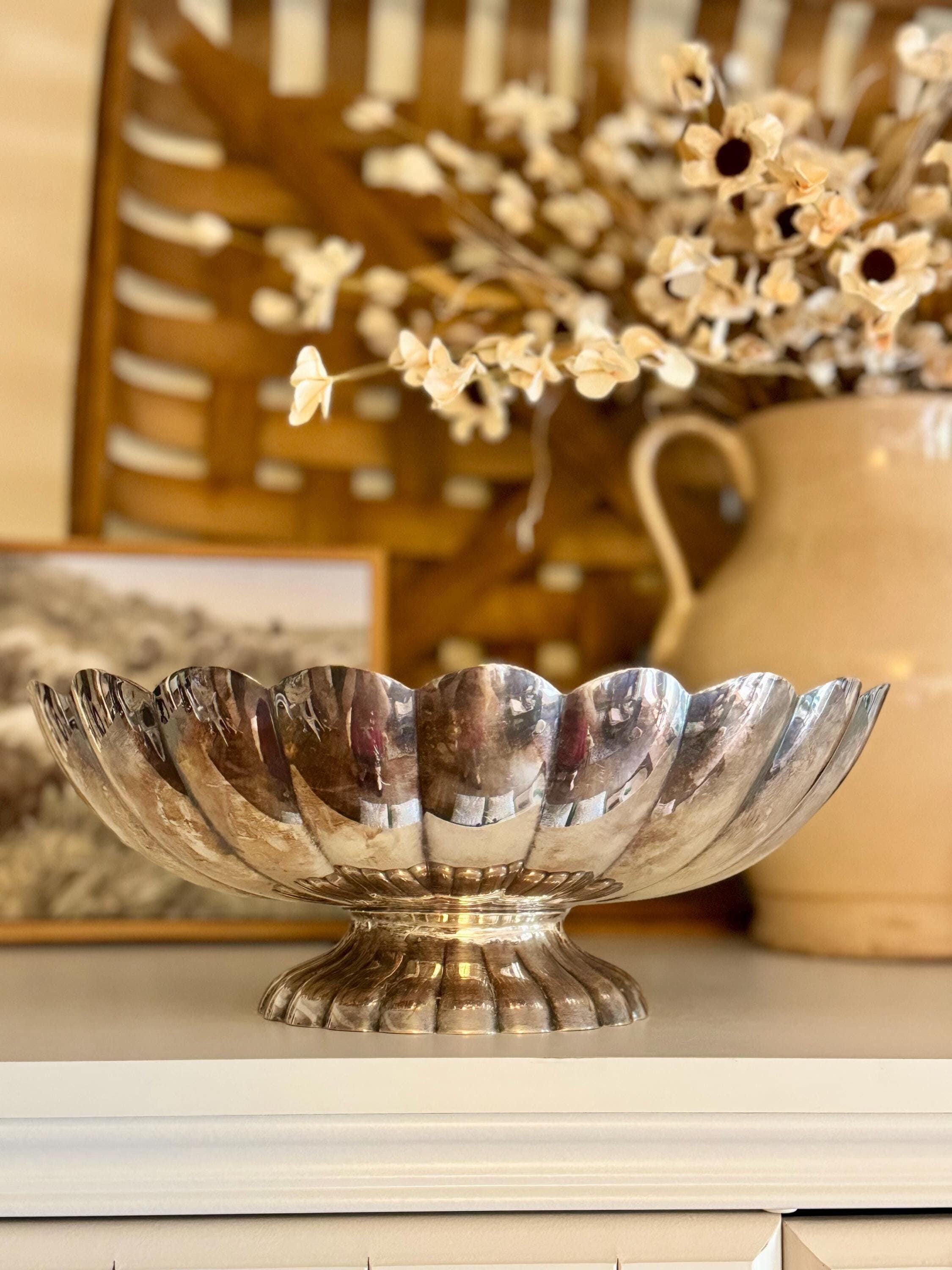 Vintage Reed & Barton Scalloped Serving Bowl #60 Silver Plated