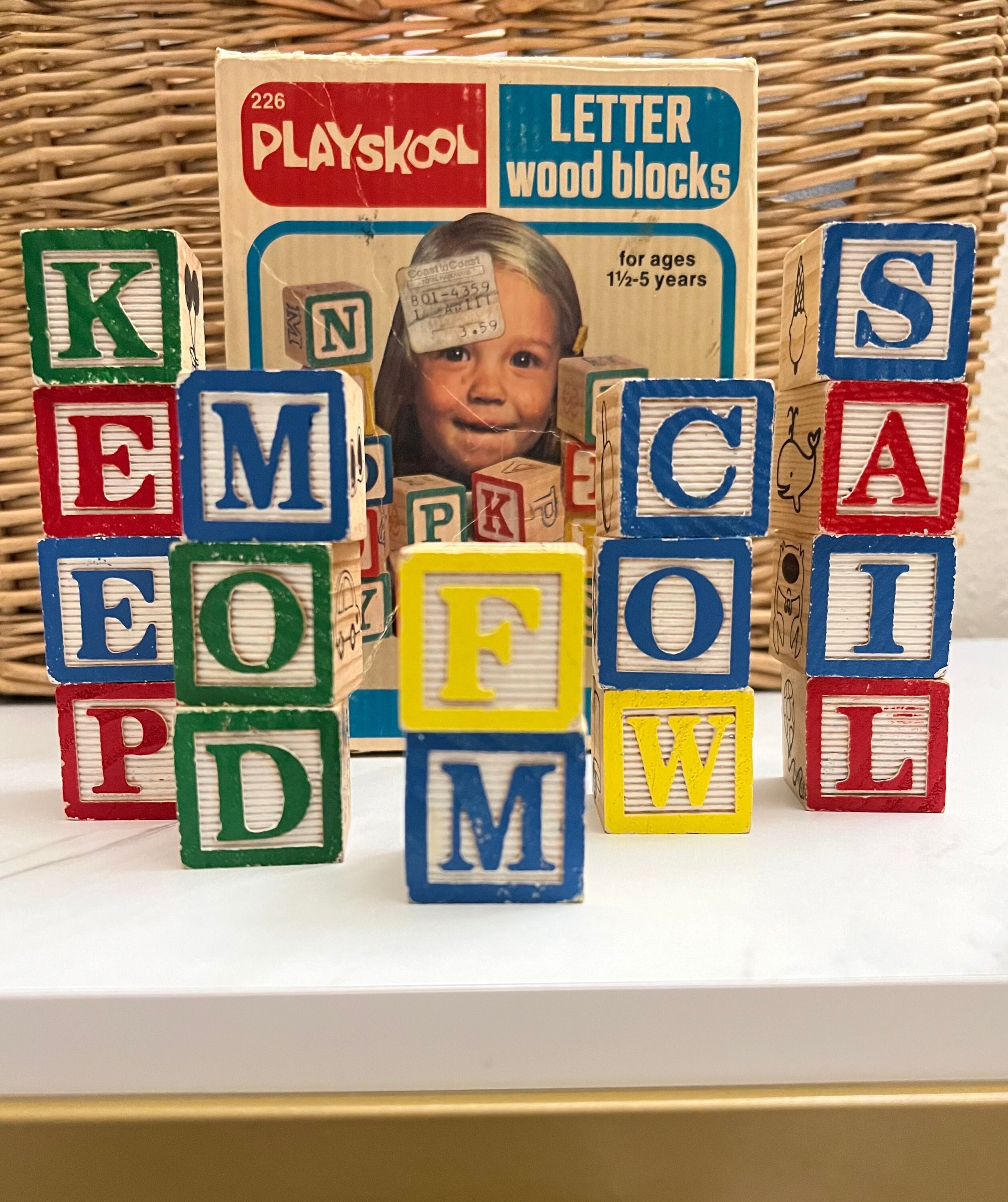 Vintage PLAYSKOOL Letter Wood Blocks, 1978 | Set of 16 - Etsy
